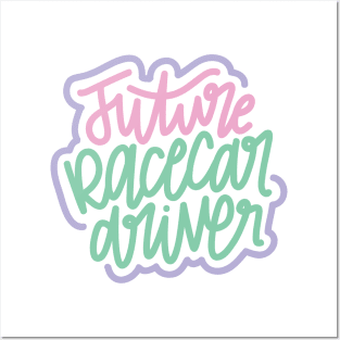 Future Racecar Driver - Pink/Mint/Purple Posters and Art